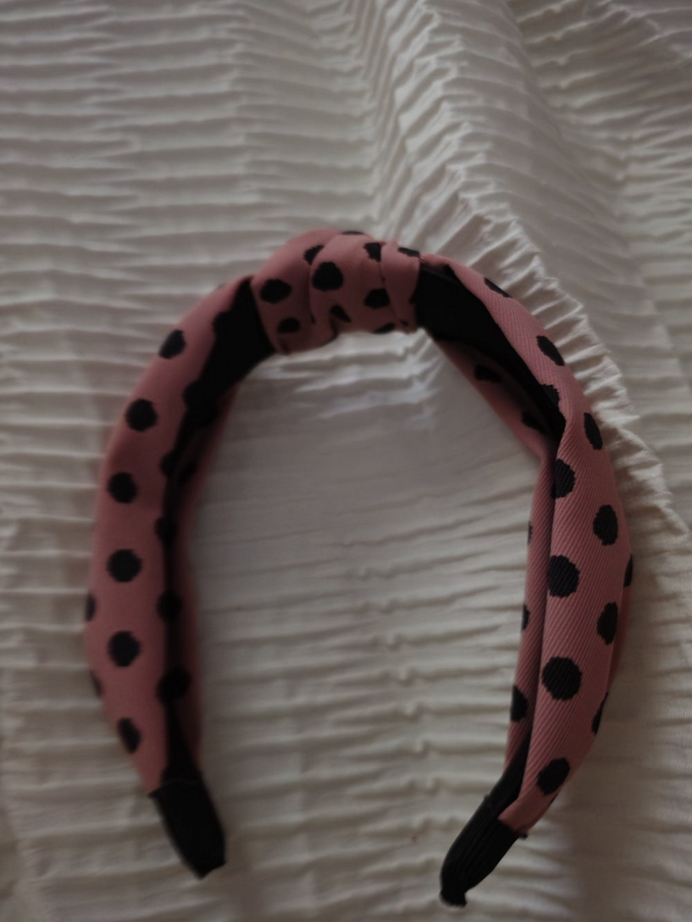 Pink Polka Dot Top Knotted Headband Like New